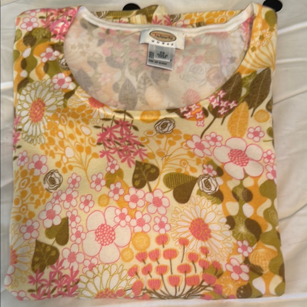 Floral Shirt by Talbots - Pink and Yellow